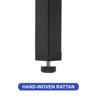 Ensemble de canapés modernes d'extérieur en rotin PE tressé, résistant, imperméable et lavable, avec table basse en fer à grain de bois imitation, pour patio – Vente chaude