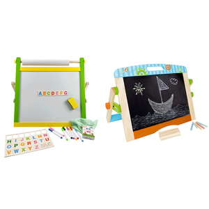 Tablero de dibujo magnético de doble cara para niños, <span class=keywords><strong>pizarra</strong></span> pequeña para aprender <span class=keywords><strong>letras</strong></span>, números, juguetes de escritura de madera, juguete - Product Image 1