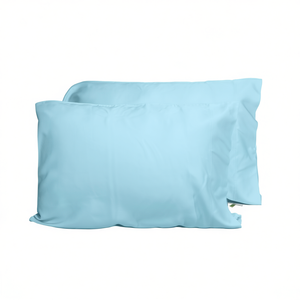 Set di Federe in Viscosa di Bambù a 2 Pezzi, Misura Queen, Certificato Oeko-Tex, Colore Cielo - Product Image 1