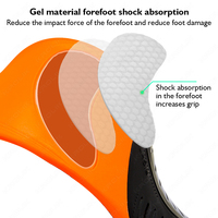 Sol Sepatu Sepak Bola Orthotic Penyangga Lengkung Kaki untuk Meredakan Nyeri Kaki Rata, Penyerap Guncangan PU 3D Ringan dan Nyaman