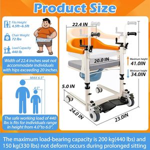 Kursi pengangkat hidrolik penggunaan di rumah untuk pasien cacat, bantuan Transfer samping tempat tidur dapat disesuaikan dengan roda bergulir - Product Image 2