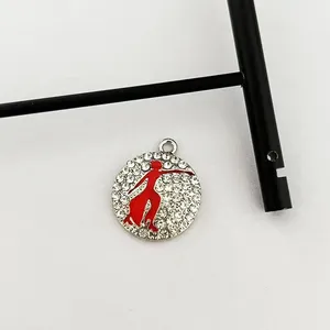 Colgante y dije de aleación clásica con diseño de niña griega, poodle, paloma, hiedra y letras, con diamantes de imitación, estilo 1922 1943, para collar, pendiente y pulsera - Product Image 2