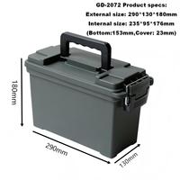 Boîte à munitions en plastique portable de petite taille 290*130*180mm, étanche et légère, pour munitions et équipement de pêche, vente directe d'usine ODM OEM