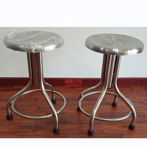 Tabouret rond en acier inoxydable avec mécanisme de levage en spirale pour chaise de bureau, conception à trois ou quatre pieds, base épaissie - Product Image 2