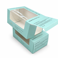 Boîtes à biscuits personnalisées imprimées avec fenêtre transparente, boîte d'emballage en papier pliable pour pâtisserie, biscuits, desserts, cadeaux