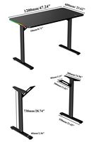 PRORIALS Modern Home Streamer Backstage Setup Tapis de souris pleine taille inclus Bureau de jeu professionnel réglable en métal durable