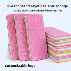 Afpelbare Microvezel Sponzen 12-laags Afscheurbare PVA Reinigingspads, Ultra Absorberende Krasvrije Regenboog Spons voor Keuken en Afwas - Product Image 3