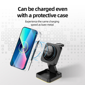 Nhà Máy Từ Sạc Không Dây Máy Tính Để Bàn Ánh Sáng Ban Đêm 4-Trong-1 Không Dây Sạc Gấp Điện Thoại Di Động Không Dây Sạc Khung - Product Image 2