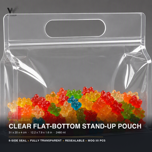 Transparent Lentil Pouch 31x20+4cm 12x8in Bulk Pulse Legume Large Pack Bean Dal <b>Zip</b> <b>Bag</b> Packaging 1300g Oversized Buy Factory - Product Image 3