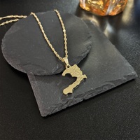 Carte du pays Haïti Plaqué or 18 carats Colliers de cartes pour femmes et hommes