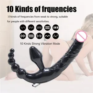 multi-function electric anal plug three heads dildo beads vibrator sex lesbian double dildo vibrators anal dildo