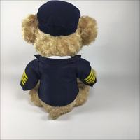 Boneka Beruang Teddy Pilot Custom, Boneka Kapten Pesawat Lucu, Hadiah Mainan Hewan Terbaik untuk Anak-Anak, Isian Kapas PP, Boneka Beruang Plush