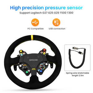 SIMSONN Carbon Fiber <strong>Racing</strong> <strong>Wheel</strong> with LED Buttons &amp; Paddle Shifters USB Wired Connection for PC <strong>Sim</strong> <strong>Racing</strong> Games - Product Image 3