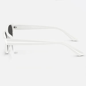 Lunettes de soleil œil-de-chat noires et blanches audacieuses, verres opaques, profil prononcé, protection UV, pour les passionnés de mode urbaine - Product Image 6