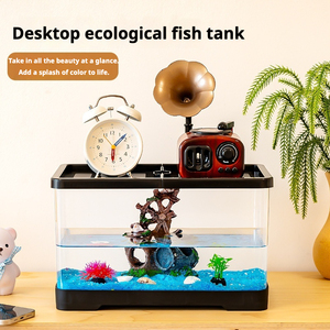 Huisdier <span class=keywords><strong>Aquarium</strong></span> van helder acryl, rechthoekig, mini, ecologisch, voor visjes en schildpadden, geschikt voor woonkamer & slaapkamer - Product Image 4