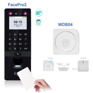 Terminal de pointage des heures par reconnaissance faciale/empreintes digitales/carte RFID avec TCP/IP et dispositif de contrôle d'accès ZKT, sonnette sans fil FacePro2/ID/WB - Product Image 1