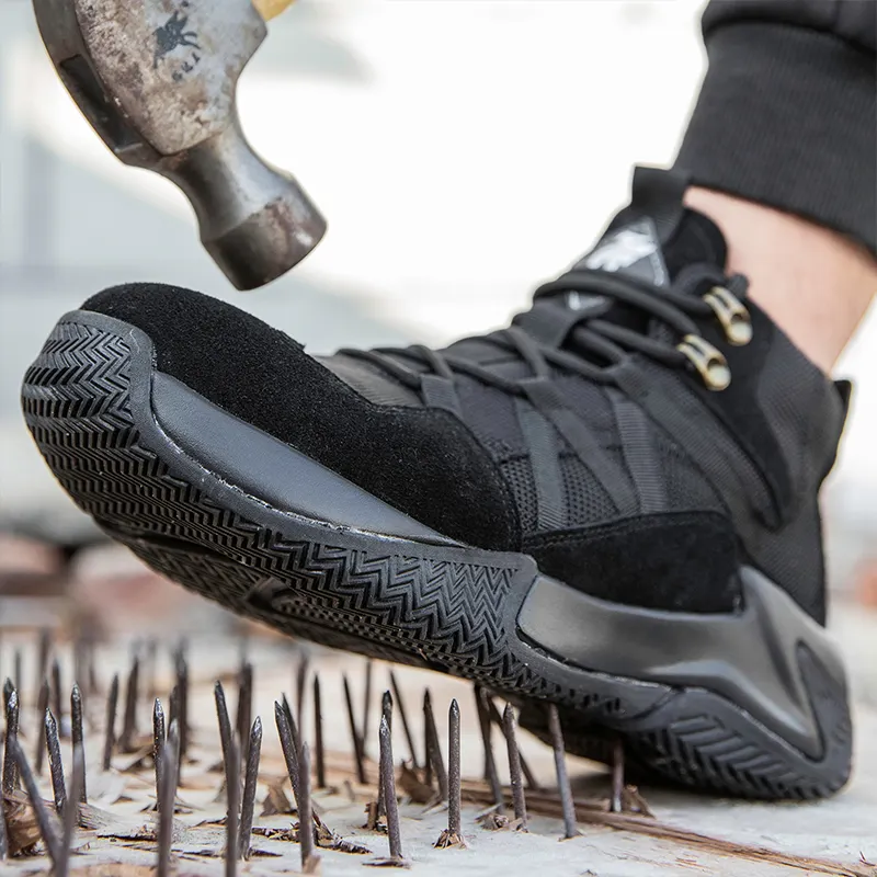 Stivali di sicurezza Midcut JIEFU piedi protettivi in acciaio tessuto scarpe da lavoro anti-foratura stivali di sicurezza da lavoro per gli uomini