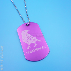 Colgante de Identificación para Perro de Aleación de Aluminio Anodizado Morado Personalizado con Patrón de Pájaro para Accesorios de Joyería de Moda - Product Image 1