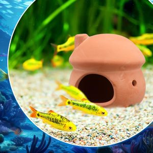 Keramik Pilz Haus Aquarium Ornament Aquarium Versteck dekorative Höhle für Fisch Aquarium Zubehör - Product Image 1
