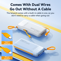 Un kit de banque d'alimentation en PVC léger et fin de 22.5W à charge super rapide de 20000mah avec câble de charge rapide intégré et affichage LED