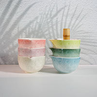 Ensemble de bols Chawan pour Matcha, style fraise, fait main, avec logo personnalisable, pour cérémonie, couleur assortie, et support pour fouet à Matcha