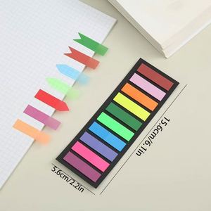 Multi-Color Combination PET Translucent <b>Sticky</b> <b>Notes</b> Fluorescent Strip Index Tabs Student Arrow Labels Back-to-School Memo - Product Image 2