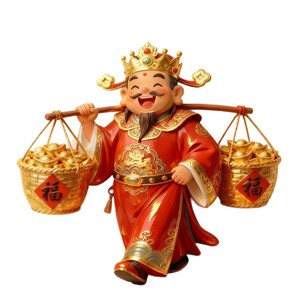 Autocollant magnétique pour réfrigérateur, en acrylique, motif de dieu de la richesse, décoration du nouvel an chinois, cadeau amovible - Product Image 2