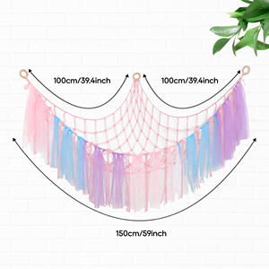 Oem/odm fait à la main <span class=keywords><strong>en</strong></span> macramé peluche jouet hamac multicolore peluche jouet plateau <span class=keywords><strong>de</strong></span> rangement hamac <span class=keywords><strong>coin</strong></span> suspendu - Product Image 1