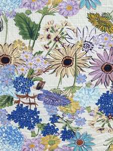 Flores florescendo em profusão impresso compartimento secreto 95% poliester5 % Spandex tecido crepe Chiffon Georgette em estoque - Product Image 5