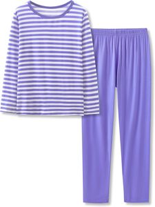 Ensembles de vêtements d'automne pour filles 2025 Offre Spéciale Ensembles de pyjama à impression personnalisée pour filles et garçons Vente en gros de pyjamas rayés décontractés pour enfants - Product Image 5