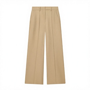 2026 Spring/Summer New Fashion Ribbed Vintage Casual Digital Printing High Solid Color Versatile Women's Long <b>Pants</b> - Product Image 3