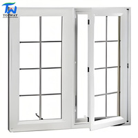 Ventana Abatible de Aluminio Blanco Personalizada TW, Ventanas de Doble Vidrio Templado con Pantalla para Hogares