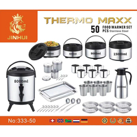 Lot de 50 bouteilles isothermes à double paroi, ensemble familial de contenants alimentaires, seau à lait et thé, batterie de cuisine, conteneur isolé avec insert en PU