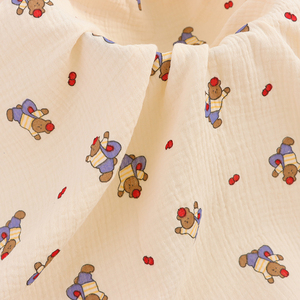 Tela de Muselina Doble Arrugada con Estampado 100% Algodón Orgánico <span class=keywords><strong>XNZ</strong></span> JURAVICHY JF2640 para Ropa de Bebé para Niños y Niñas - Product Image 5