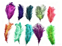 Plume d'autruche rose vif à rayures, pour artisanat DIY, matériel de montage de mouches de pêche, décoration et décoration intérieure, en vrac