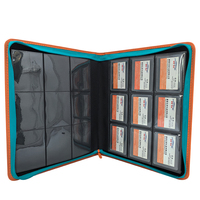 Modernqiu Classeur de cartes à collectionner en cuir PU à 9 pochettes, porte-cartes Toploader pour collection de cartes