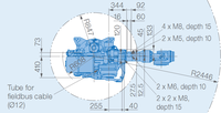 Bras de robot industriel YASKAWA GP280, 6 axes, charge utile de 280 kg, portée de 2446 mm, IP67, pince, entraînement servo-électrique, répétabilité de 0,05 mm