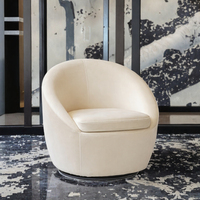 Fauteuil pivotant de style moderne et luxueux pour salon, canapé individuel confortable en tissu velours, optionnel pour appartement, maison, hôtel