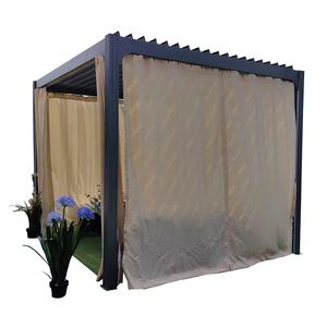 צל שמש חיצוני פרגולה סוכך אלומיניום חופה נשלפת שליטה חשמלית כיסוי שמש מרפסת - Product Image 1