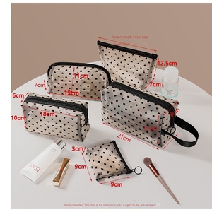 Haute qualité Nylon pochette cosmétique Portable voyage stockage maquillage sac étanche fermeture éclair Durable mode Design lettre motif - Product Image 2
