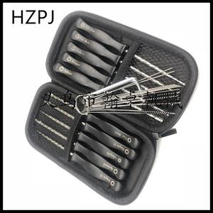 Jeu de tournevis pour carburateur, 14 pièces, avec étui en cuir noir et brosse, accessoires pour tondeuse à gazon et tronçonneuse, HZPJ - Product Image 4