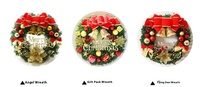 Dekorasi Rumah Santa Claus Multi Warna 40PVC, Hiasan Natal Kreatif, Karangan Bunga Natal, Perlengkapan Jendela, Penggunaan Luar Ruangan, Dekorasi Mal, Pita