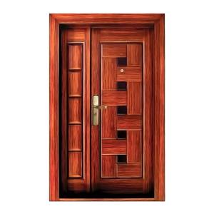 Usine <span class=keywords><strong>de</strong></span> <span class=keywords><strong>porte</strong></span> d'entrée en grain <span class=keywords><strong>de</strong></span> bois PPD Portes extérieures antivol domestiques en gros - Product Image 6