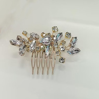 Peigne à cheveux en cristal Marquise, alliage argenté, strass, pour femmes et filles, mariage, bal de promo, coiffure élégante, scintillante
