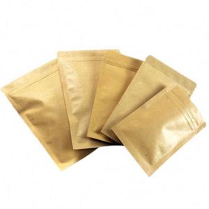 Sacs en papier kraft alimentaire refermables à fermeture éclair 9x14cm pour la promotion - Vente en gros - Product Image 4