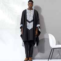 Ropa larga africana para hombre, traje de alta calidad, Tops, camisa, pantalones, conjunto de 3 piezas de talla grande