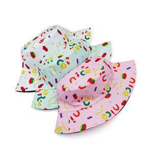 Nouveau voyage en plein air <span class=keywords><strong>Panama</strong></span> casquette Girly couleur Double côtés pêcheur chapeaux belle lettre motif arc-en-ciel Graffiti impression seau chapeau - Product Image 4