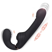 Vibromasseur Strap-on sans Sangle à 10 Vitesses, Double Vibration pour Femme, Jouet Sexuel Adulte pour Femme et Couple, Masseur Anal et de Prostate