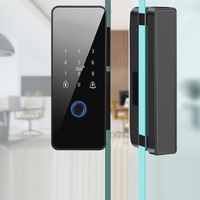 Serrure de porte en verre sans cadre avec lecteur de carte pour espaces de coworking, salles de sport, halls d'accueil, clubs de yoga, pilates, danse et centres sportifs