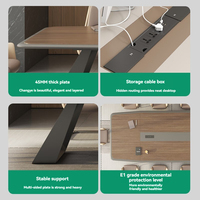 Table de conférence de luxe contemporaine, panneau en bois moderne, pieds en métal MDF, finition brillante, mobilier de bureau pour les écoles